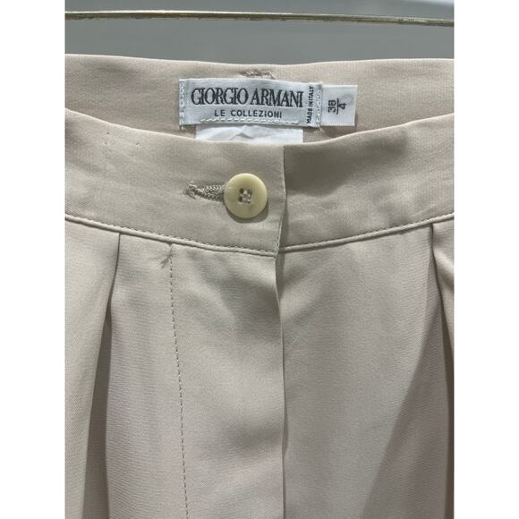 Giorgio Armani Vintage High Waist Cream Long Shorts Sz 4 - Picture 2 of 7